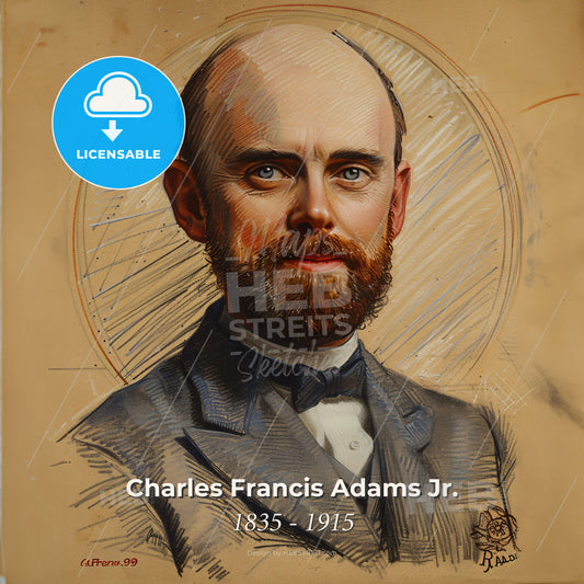 Charles Francis Adams Jr., 1835 - 1915, American railway executive - A Man With A Beard Print Template