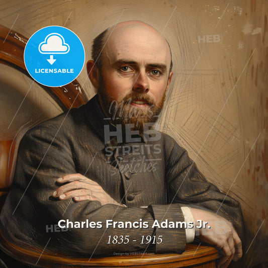 Charles Francis Adams Jr., 1835 - 1915, American railway executive - A Man With A Beard Sitting In A Chair Print Template