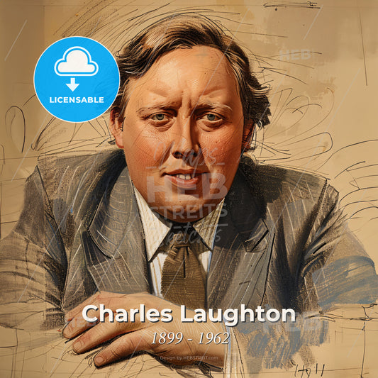 Charles Laughton, 1899 - 1962, British actor - A Man In A Suit And Tie Print Template