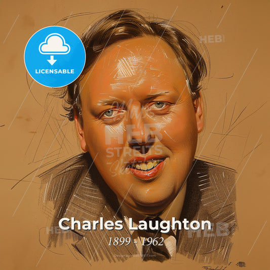 Charles Laughton, 1899 - 1962, British actor - A Man In A Suit Print Template