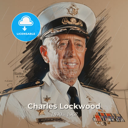 Charles Lockwood, 1890 - 1967, American Vice Admiral - A Man In A Military Uniform Print Template