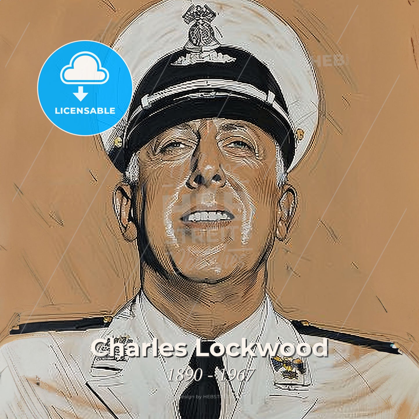 Charles Lockwood, 1890 - 1967, American Vice Admiral - A Man In A Uniform Print Template