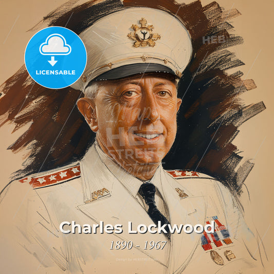 Charles Lockwood, 1890 - 1967, American Vice Admiral - A Man In A Uniform Print Template