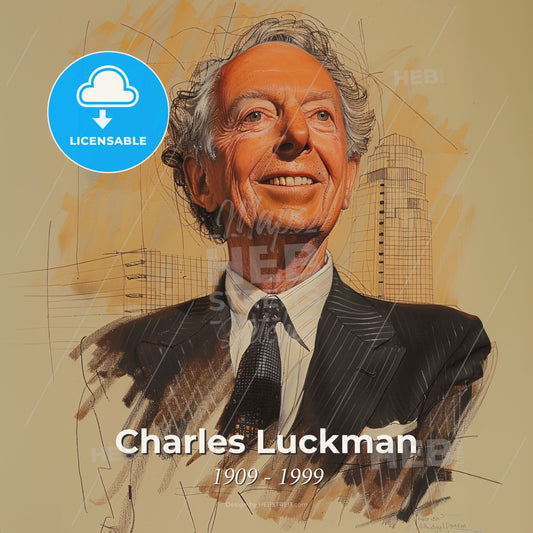 Charles Luckman, 1909 - 1999, American real estate developer and architect - A Man In A Suit And Tie Print Template