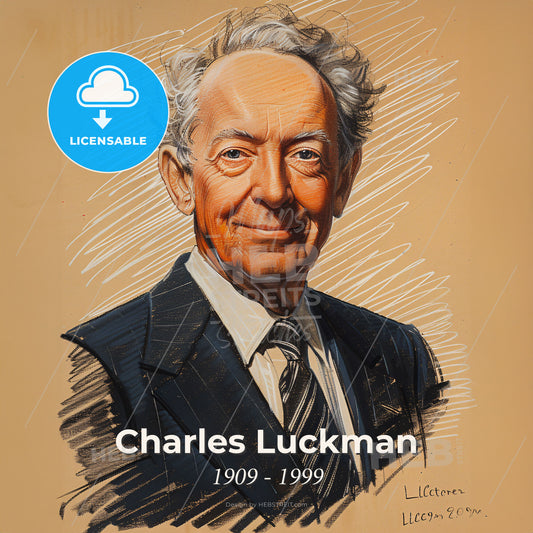 Charles Luckman, 1909 - 1999, American real estate developer and architect - A Portrait Of A Man Print Template