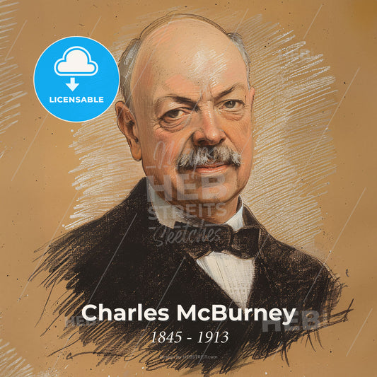 Charles McBurney, 1845 - 1913, American surgeon - A Man With A Mustache Print Template