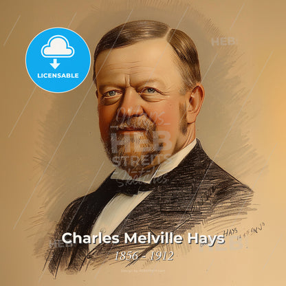 Charles Melville Hays, 1856 - 1912, American-Canadian railway executive - A Portrait Of A Man Print Template