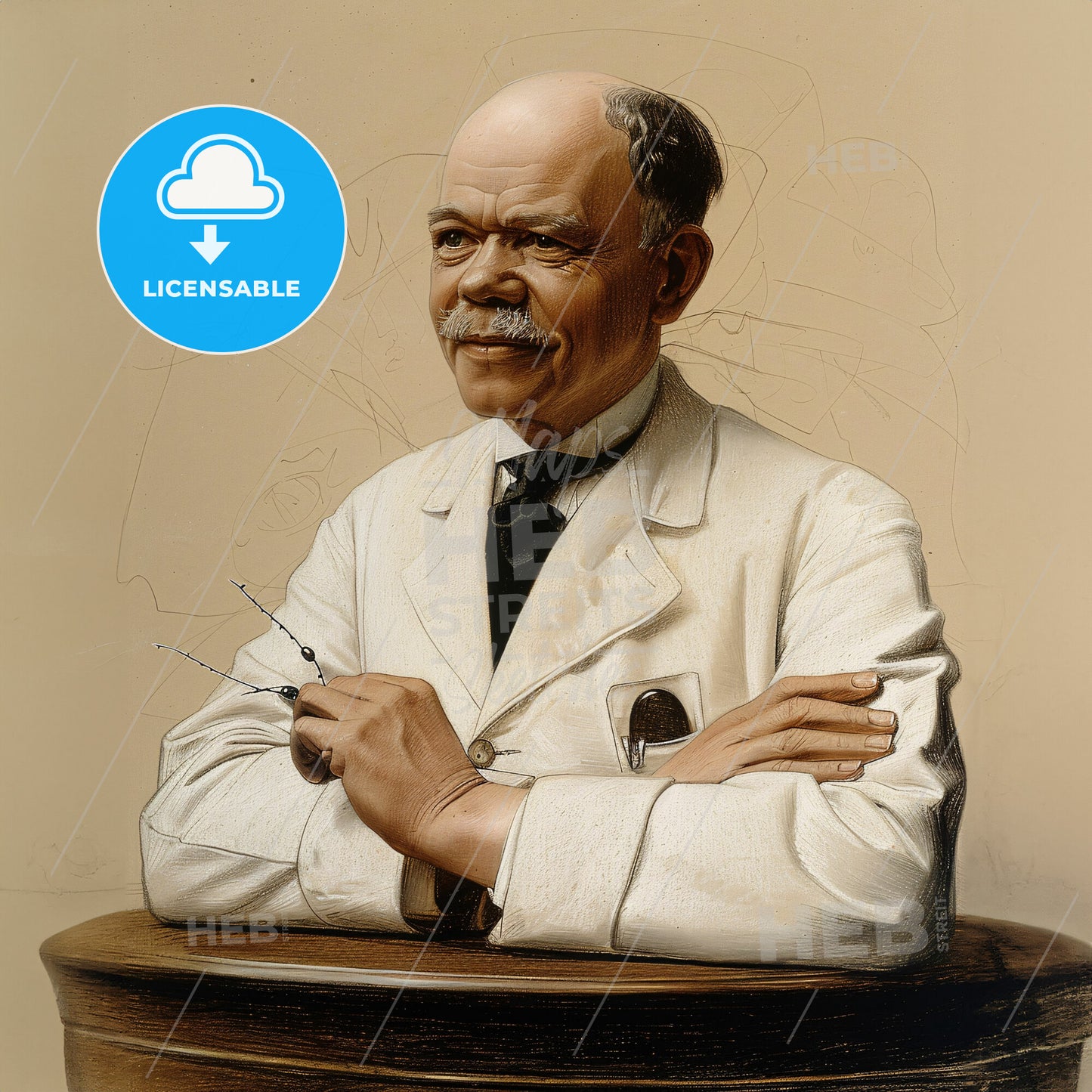 Charles Nicolle, 1866 - 1936, French bacteriologist - A Man In A White Coat