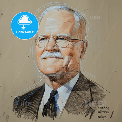 Charles R. Walgreen, 1873 - 1939, American pharmacist and businessman - A Drawing Of A Man