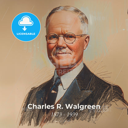 Charles R. Walgreen, 1873 - 1939, American pharmacist and businessman - A Man In A Suit And Tie Print Template