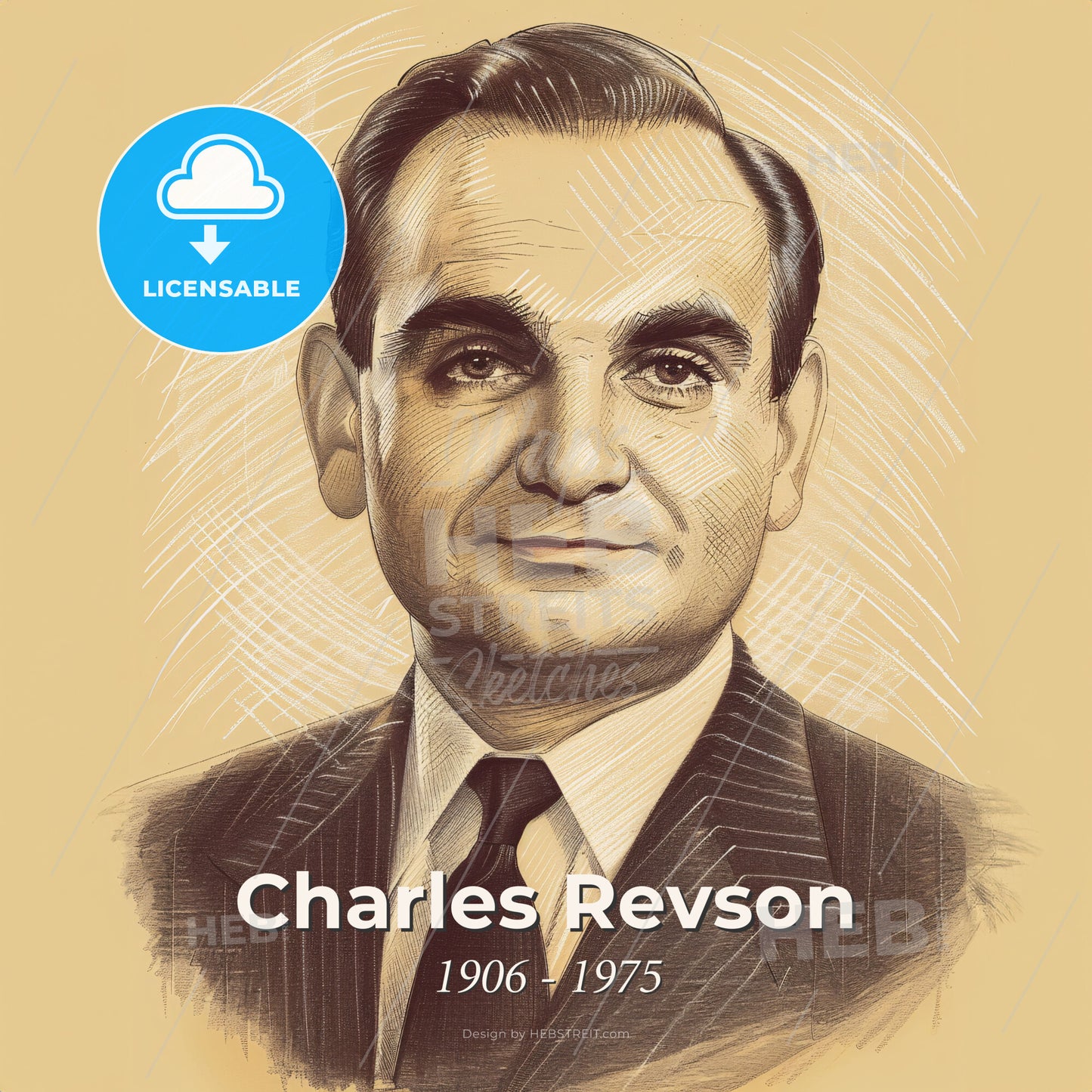 Charles Revson, 1906 - 1975, American businessman - A Man In A Suit And Tie Print Template