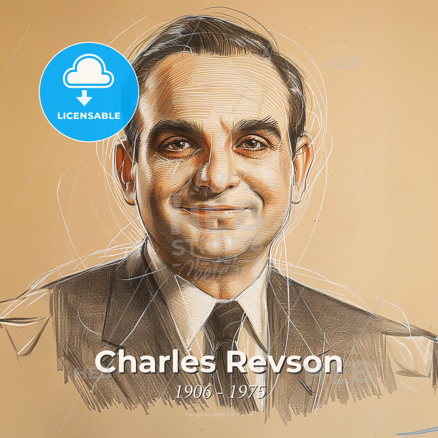 Charles Revson, 1906 - 1975, American businessman - A Man In A Suit And Tie Print Template