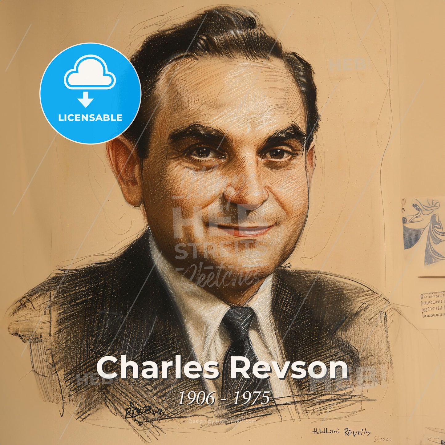 Charles Revson, 1906 - 1975, American businessman - A Man In A Suit And Tie Print Template