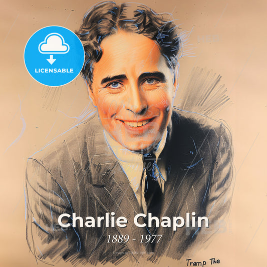 Charlie Chaplin, 1889 - 1977, British comic actor - A Man In A Suit Print Template