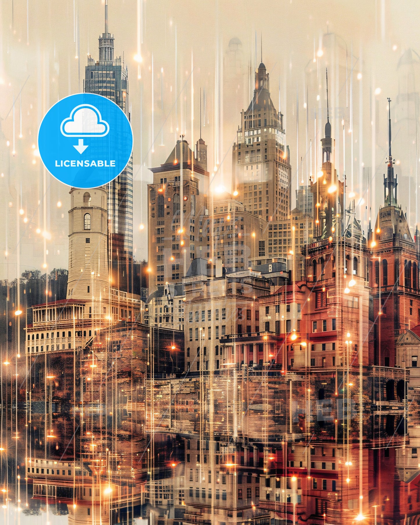 Chattanooga Skyline Art: Iconic Architecture and Cityscape - A city with many tall buildings