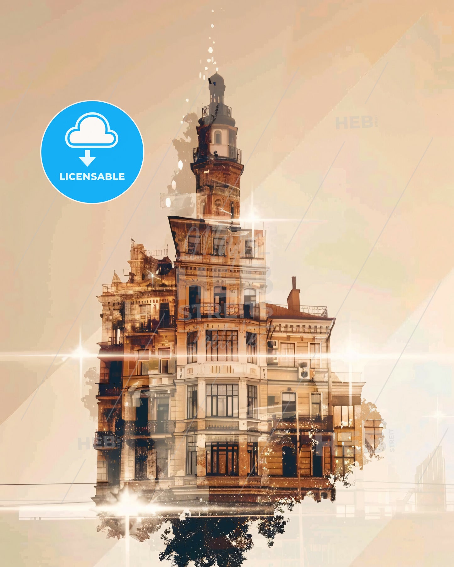 Chelyabinsk, Russia - Panorama Poster Art - A building with a tower