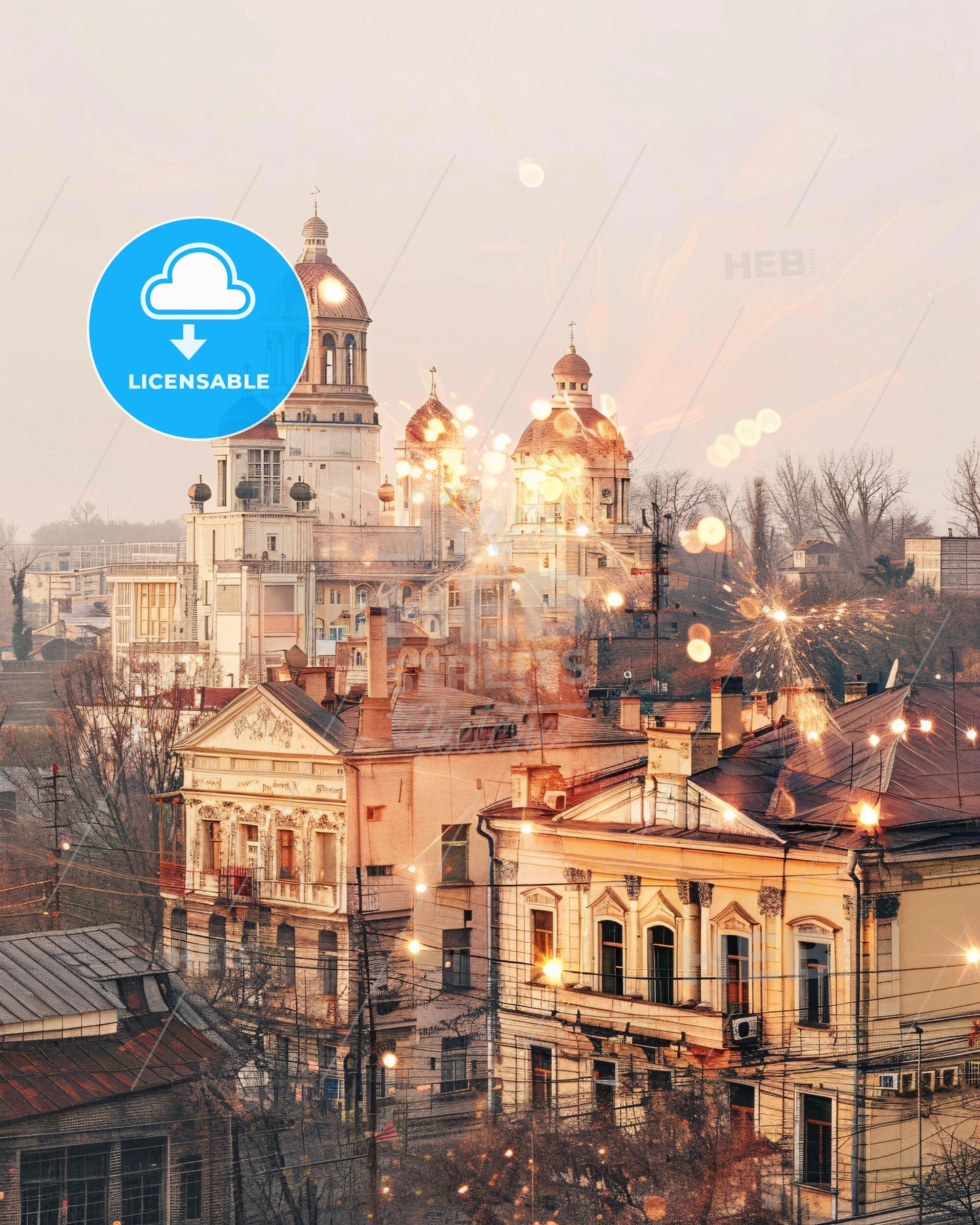 ChiÈ™inÄƒu Skyline Composite Art Poster - A group of buildings with lights