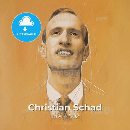 Christian Schad, 1894 - 1982, German painter - A Drawing Of A Man Print Template