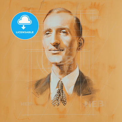 Christian Schad, 1894 - 1982, German painter - A Drawing Of A Man