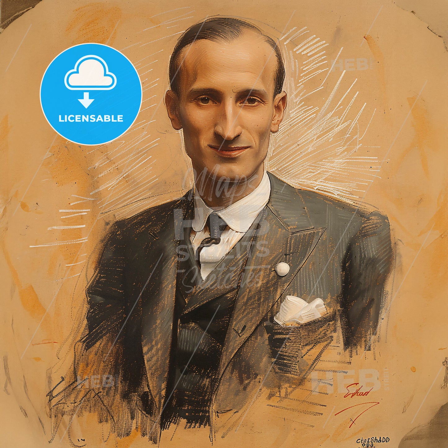 Christian Schad, 1894 - 1982, German painter - A Man In A Suit