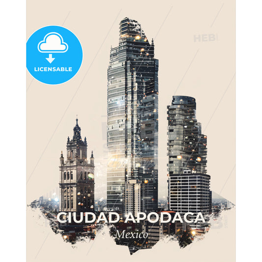 Ciudad Apodaca: Skyline Art Posters - A city skyline with tall buildings - Square format print template
