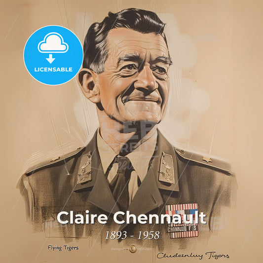 Claire Chennault, 1893 - 1958, American General - A Portrait Of A Man In A Military Uniform Print Template