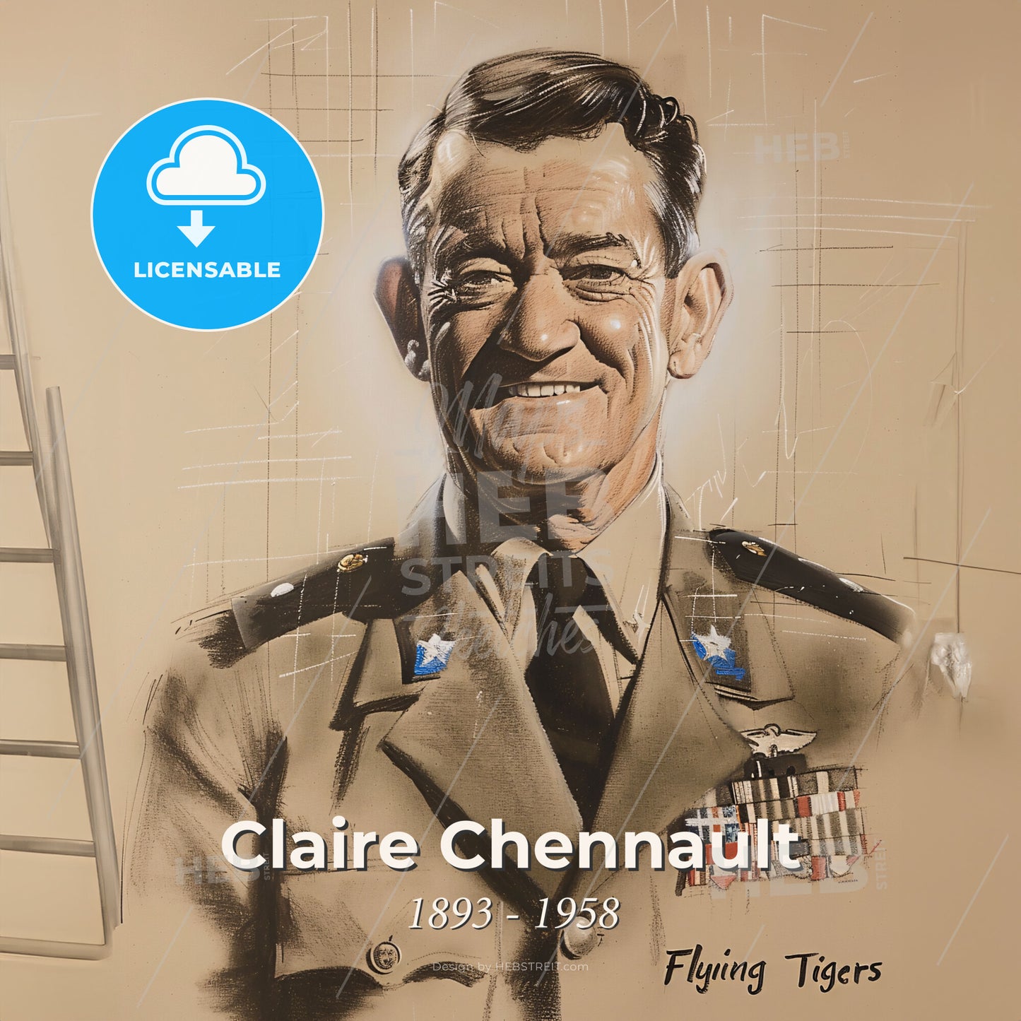 Claire Chennault, 1893 - 1958, American General - A Man In A Military Uniform Print Template