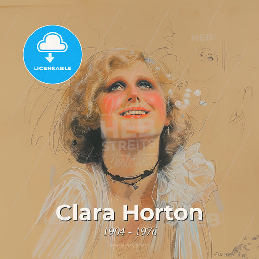 Clara Horton, 1904 - 1976, American actress - A Drawing Of A Woman Smiling Print Template