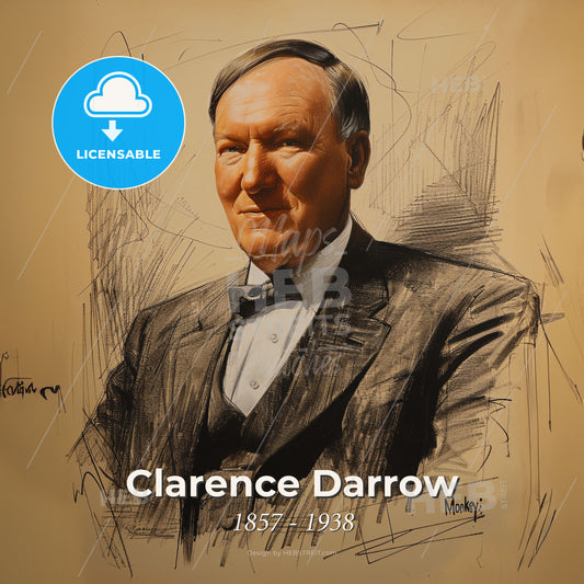 Clarence Darrow, 1857 - 1938, American lawyer - A Drawing Of A Man In A Suit Print Template