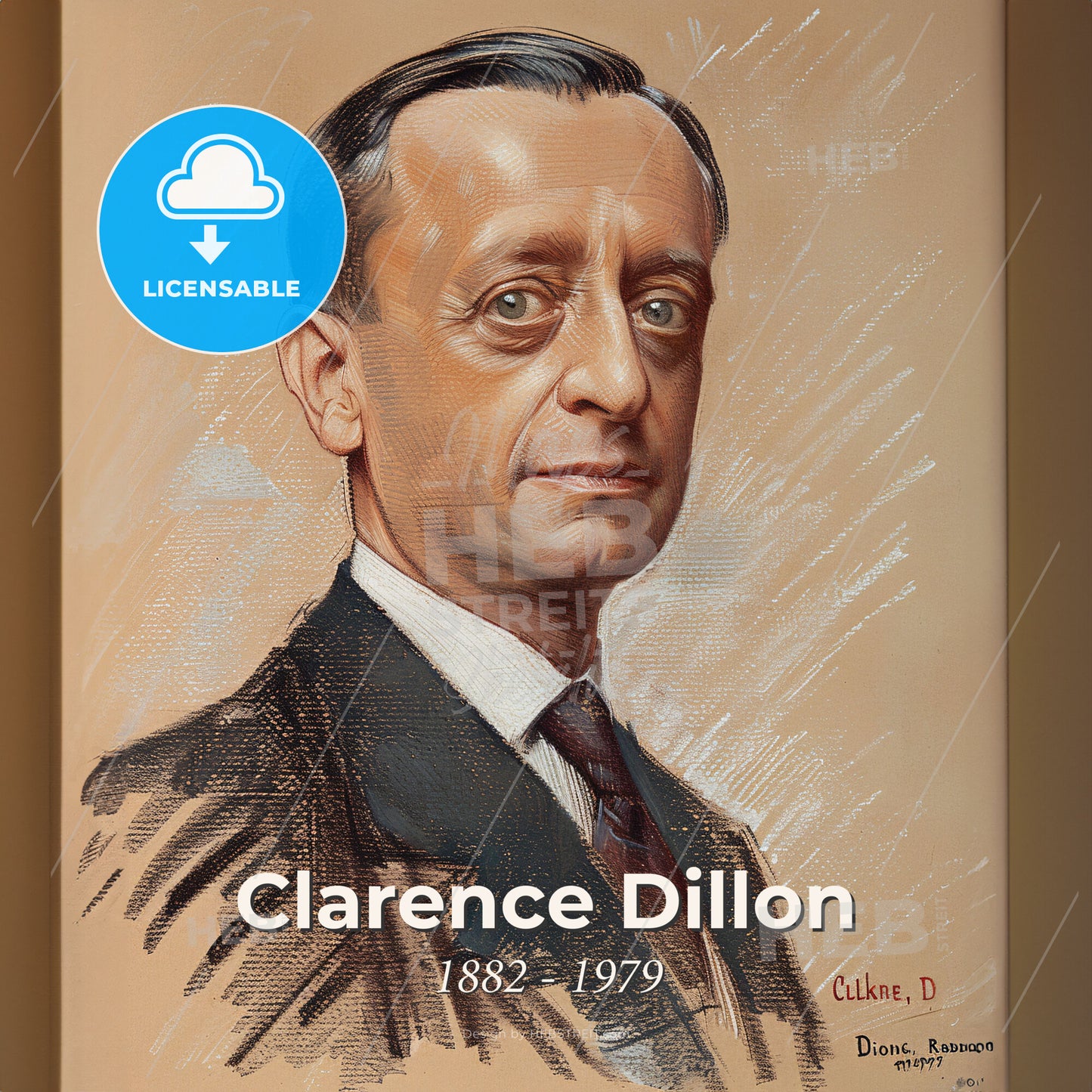 Clarence Dillon, 1882 - 1979, American investment banker - A Portrait Of A Man Print Template