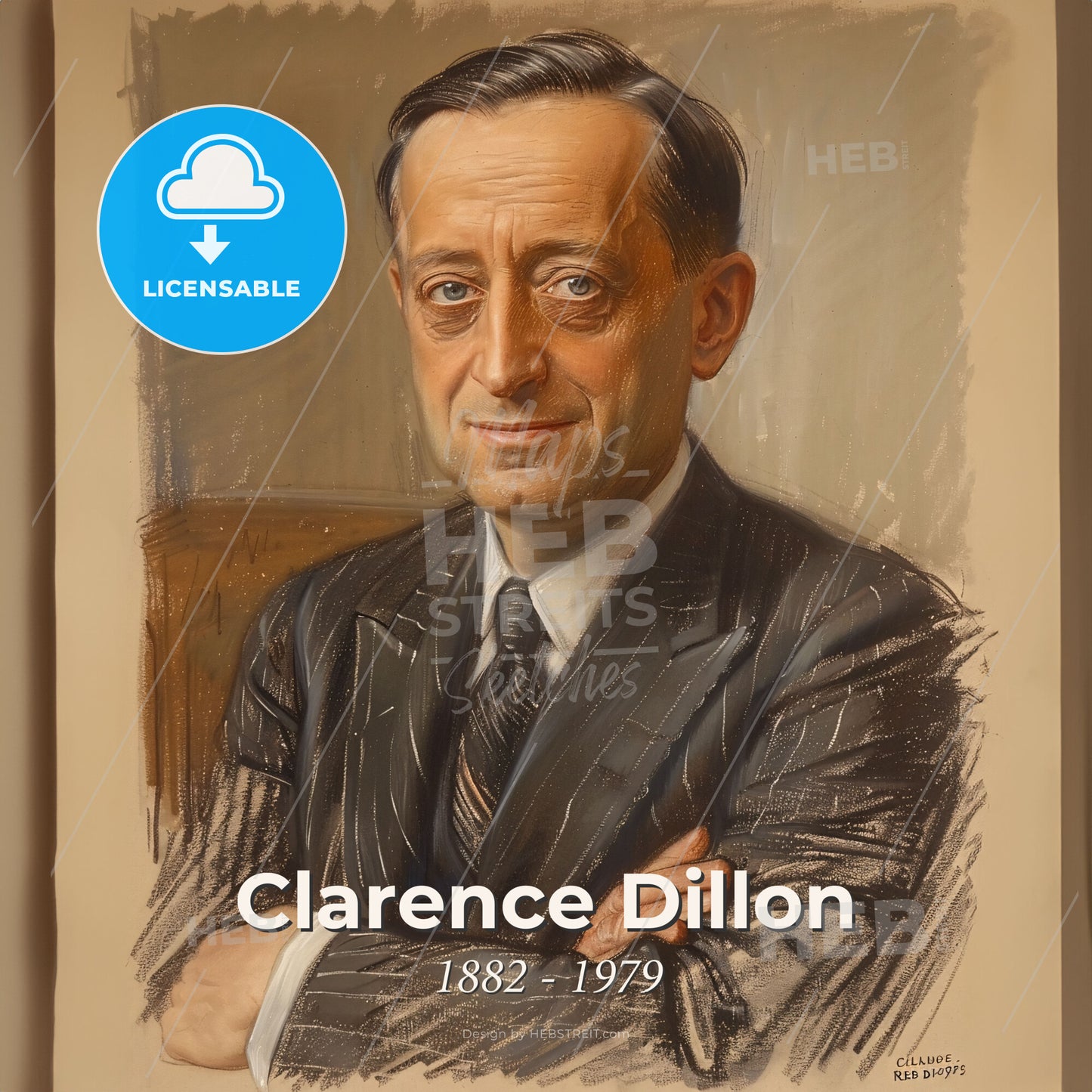 Clarence Dillon, 1882 - 1979, American investment banker - A Man In A Suit And Tie Print Template