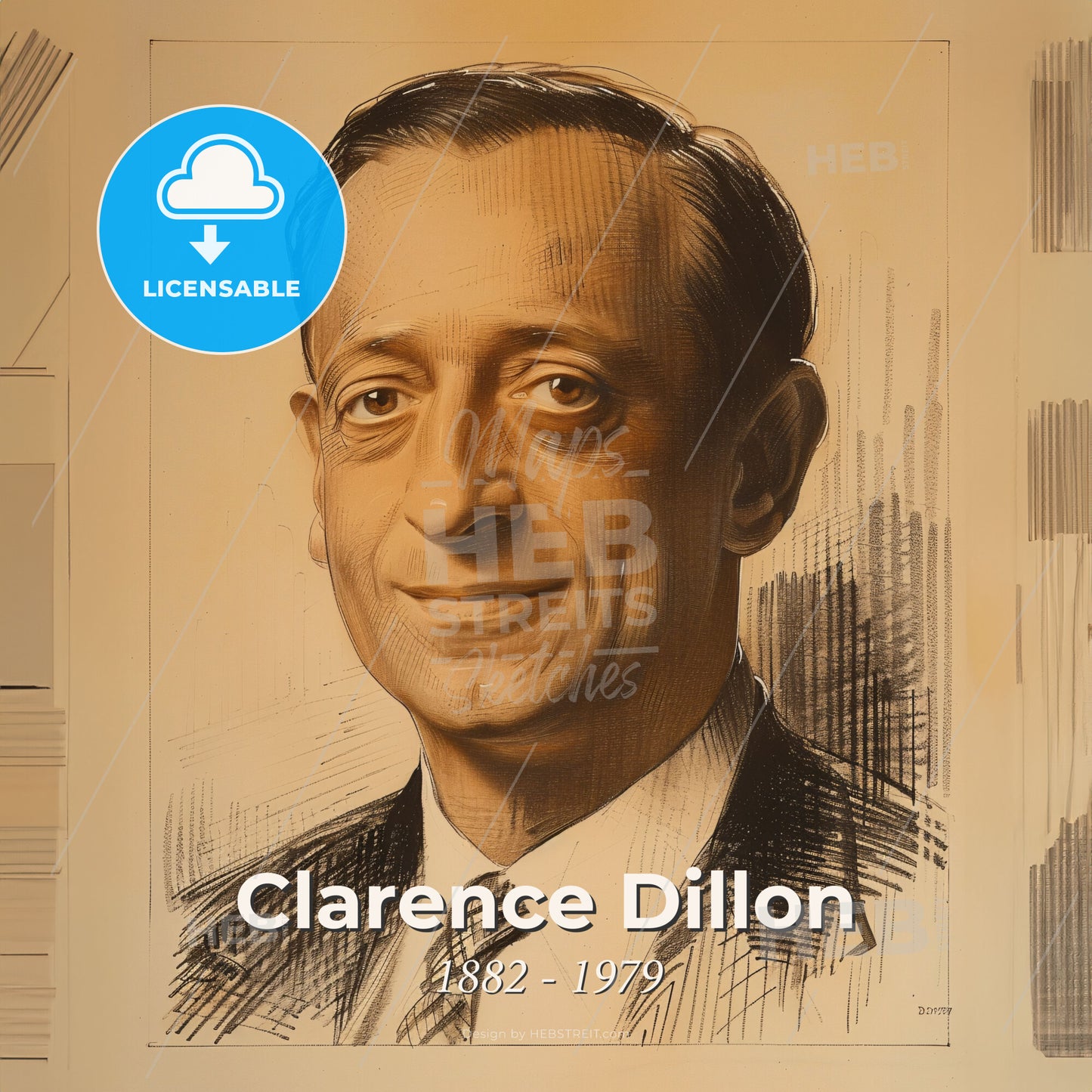Clarence Dillon, 1882 - 1979, American investment banker - A Portrait Of A Man Print Template