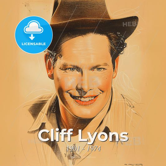 Cliff Lyons, 1901 - 1974, American stuntman and actor - A Man Wearing A Hat Print Template