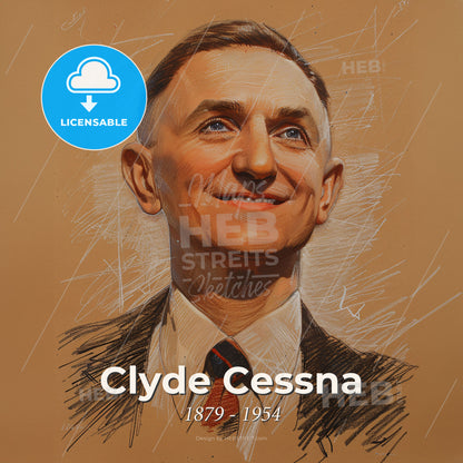 Clyde Cessna, 1879 - 1954, American aviation pioneer - A Man In A Suit And Tie Print Template