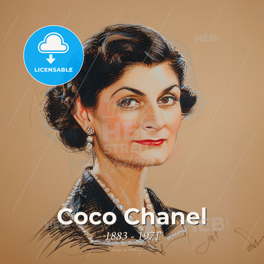 Coco Chanel, 1883 - 1971, French fashion designer - A Drawing Of A Woman Print Template