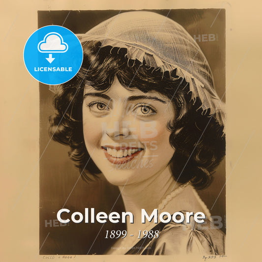Colleen Moore, 1899 - 1988, American actress - A Woman Wearing A Hat Print Template