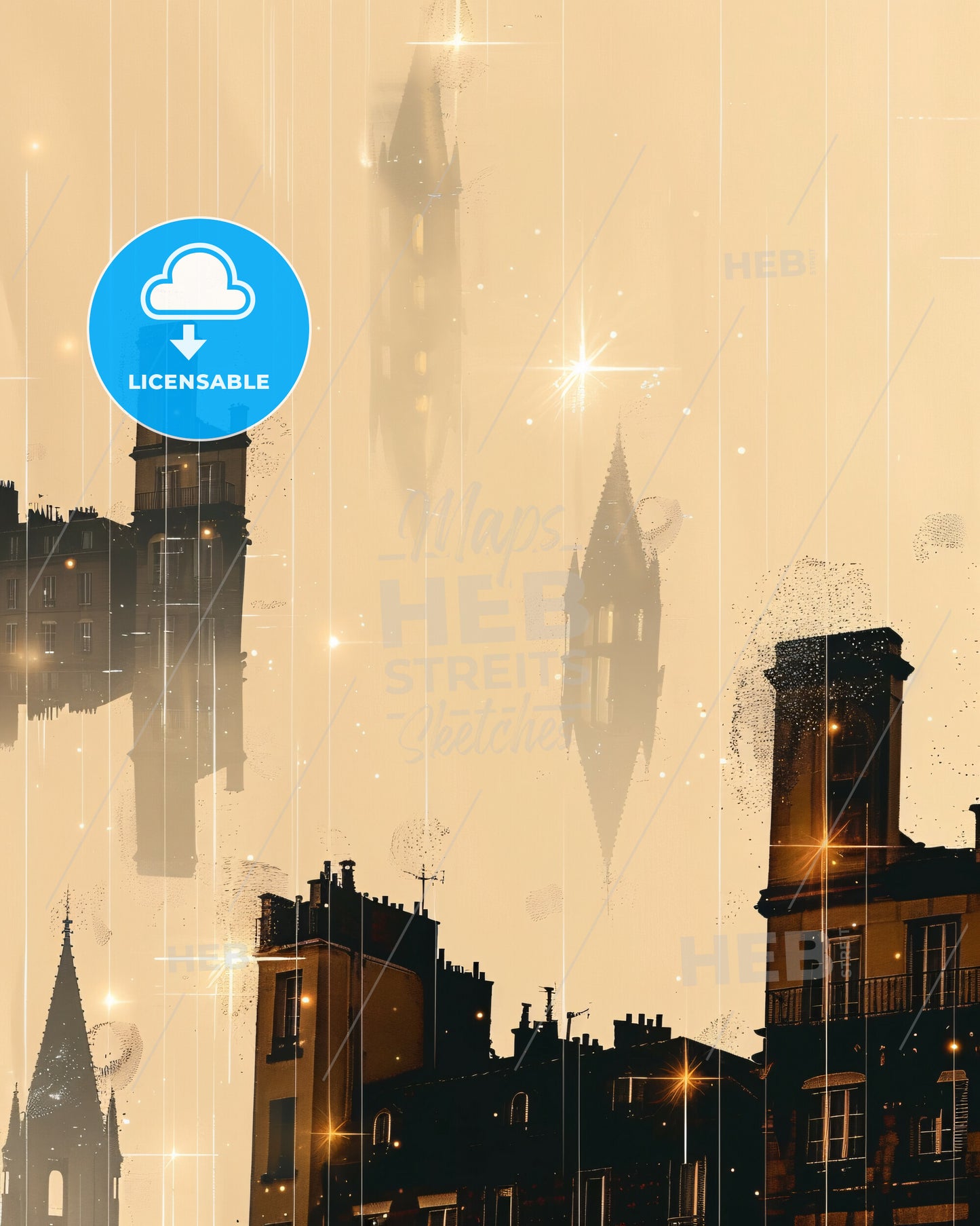 Colombes Icon Skyline Silhouette Art Poster - A city with towers and buildings in the sky