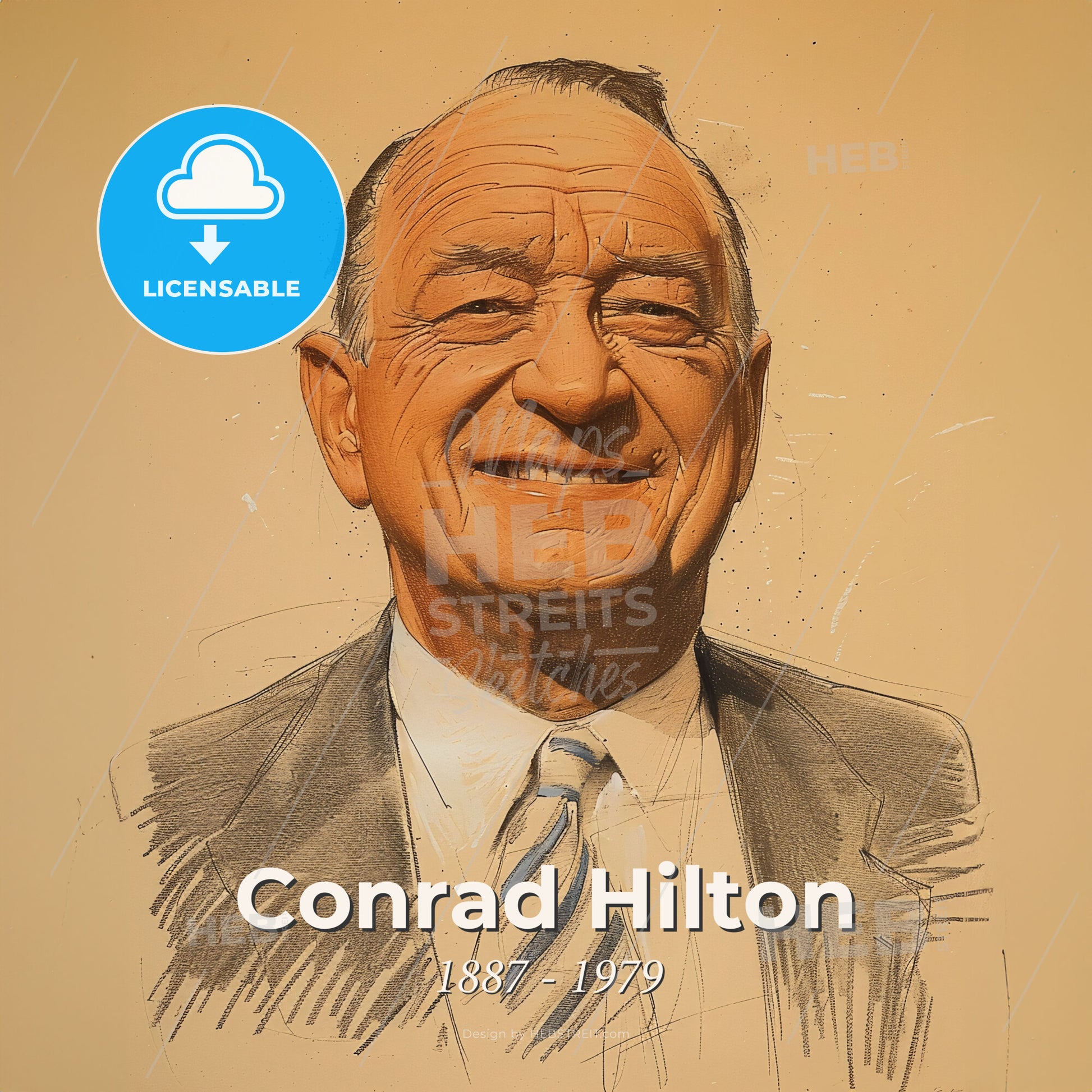Conrad Hilton, 1887 - 1979, American hotelier - A Man In A Suit And Tie Print Template