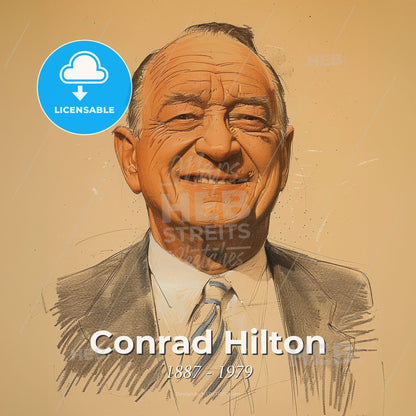 Conrad Hilton, 1887 - 1979, American hotelier - A Man In A Suit And Tie Print Template