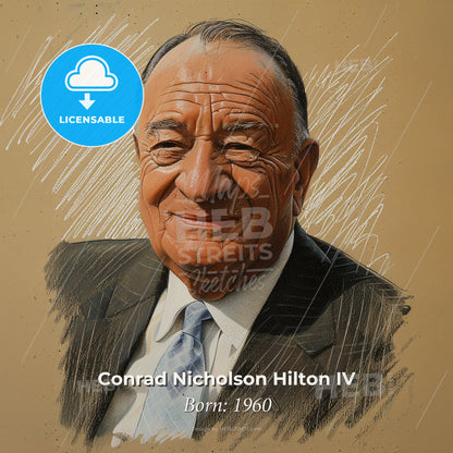 Conrad Nicholson Hilton IV, Born: 1960, American hotelier - A Man In A Suit And Tie Print Template