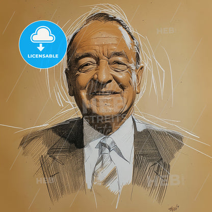 Conrad Nicholson Hilton IV, Born: 1960, American hotelier - A Drawing Of A Man Smiling