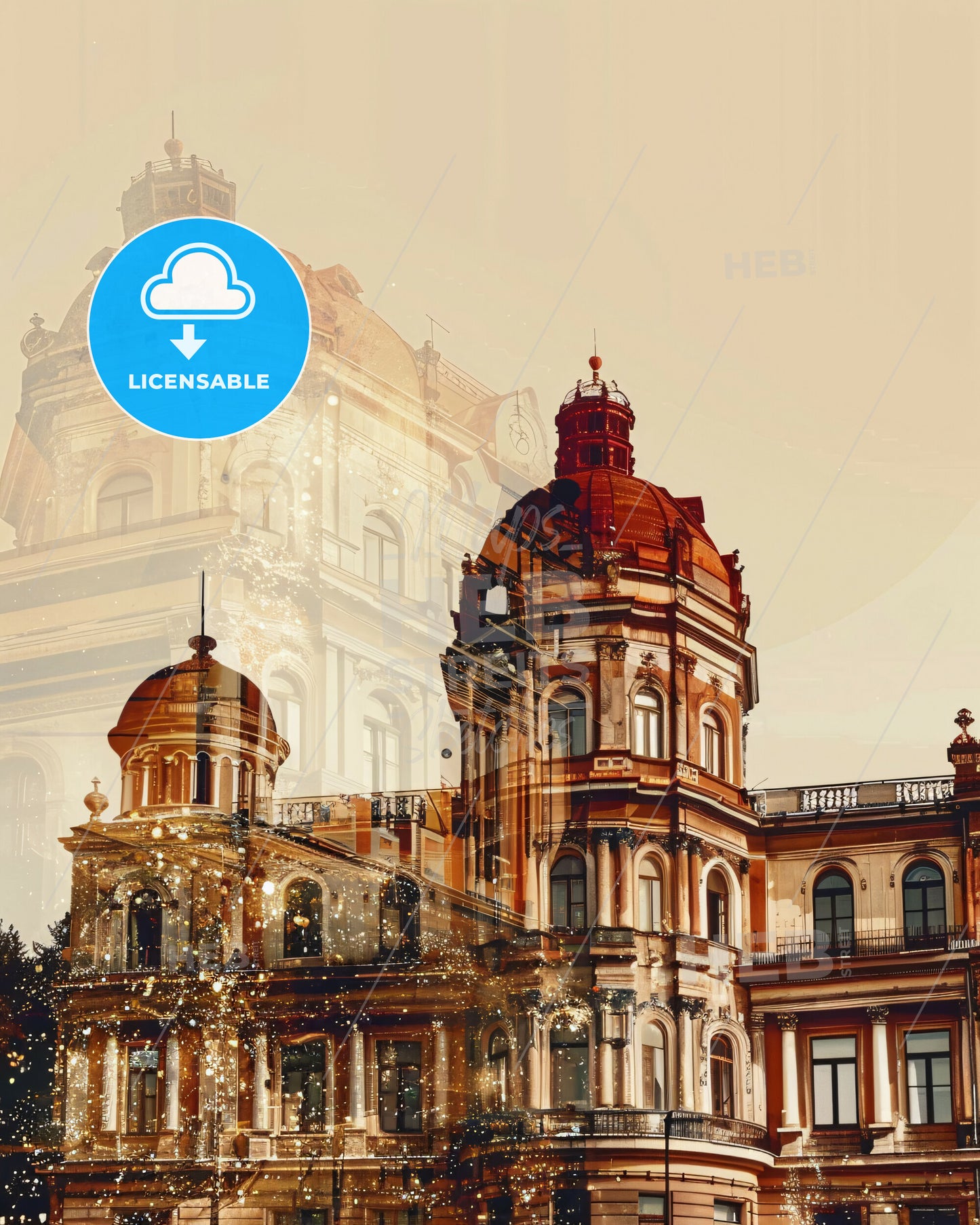 Constanța City Horizons Skyline Poster Design - A double exposure of a building