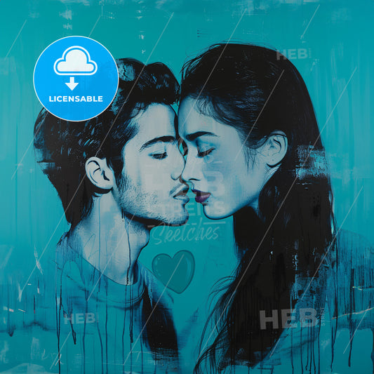 A Man And Woman Kissing