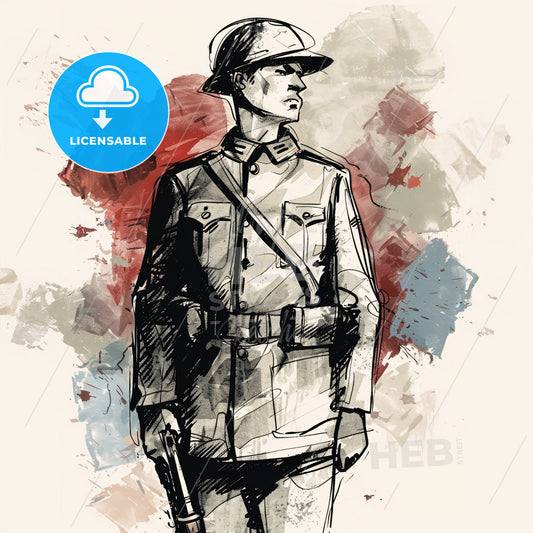 A Drawing Of A Soldier