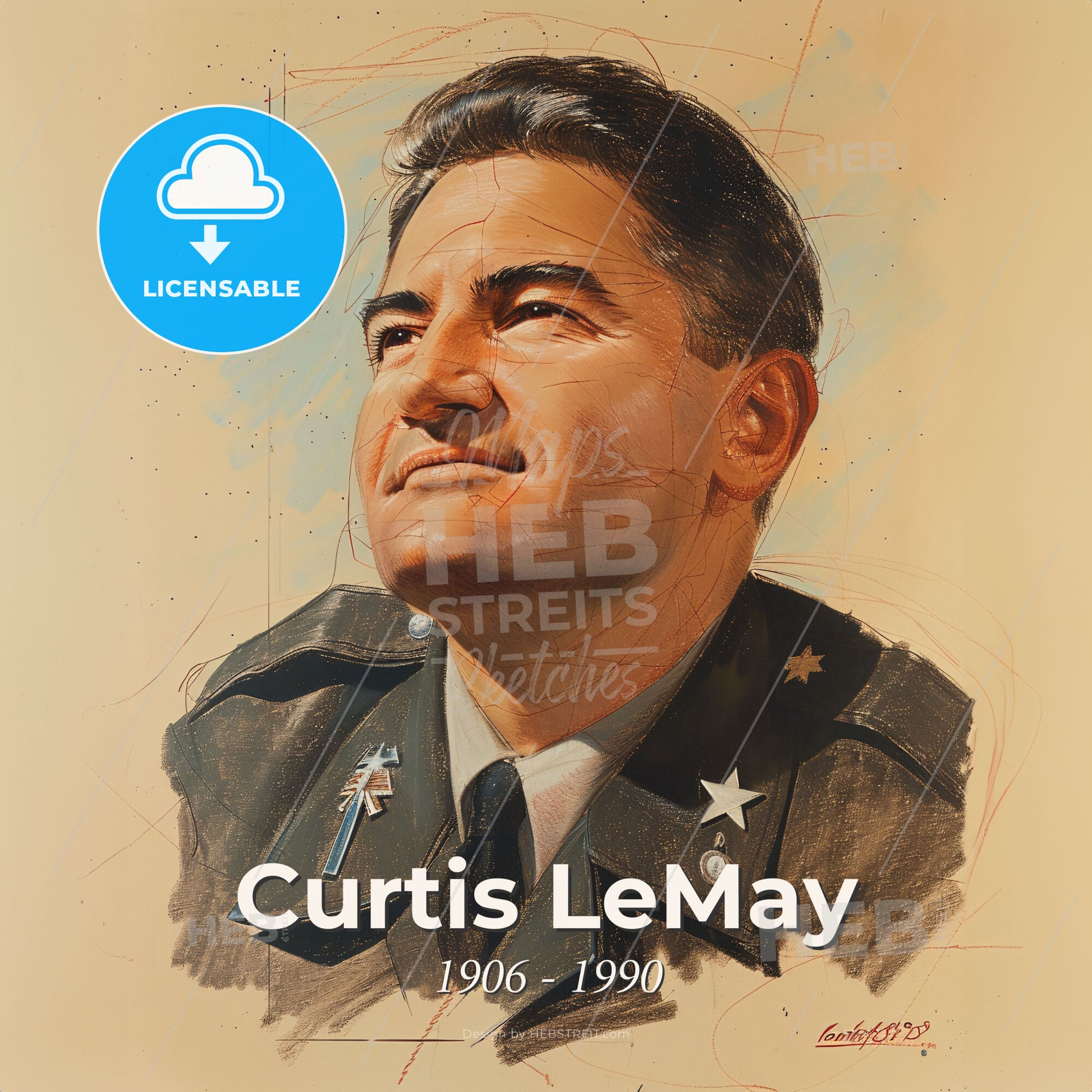 Curtis LeMay, 1906 - 1990, American General - A Man In A Military Uniform Print Template
