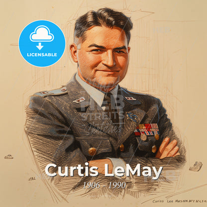 Curtis LeMay, 1906 - 1990, American General - A Man In Military Uniform With His Arms Crossed Print Template