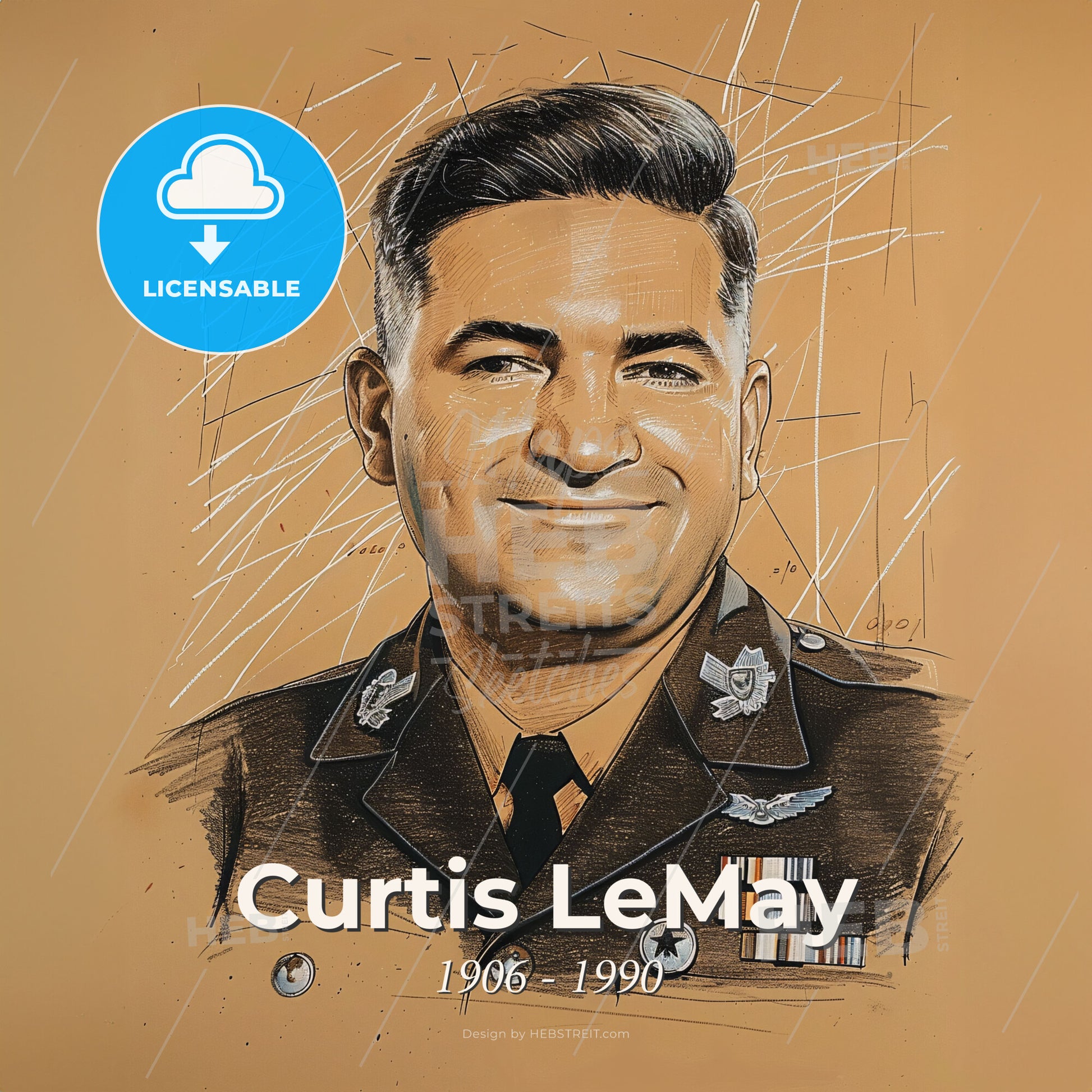 Curtis LeMay, 1906 - 1990, American General - A Portrait Of A Man In A Military Uniform Print Template
