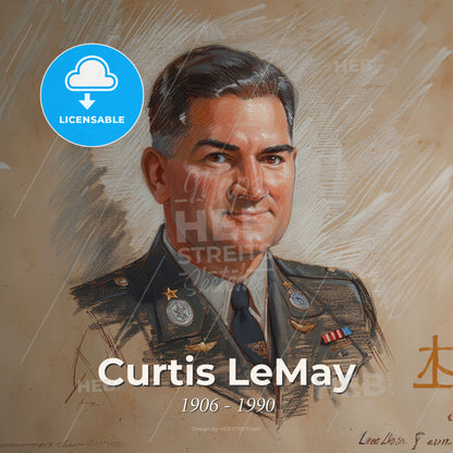 Curtis LeMay, 1906 - 1990, American General - A Portrait Of A Man In Uniform Print Template