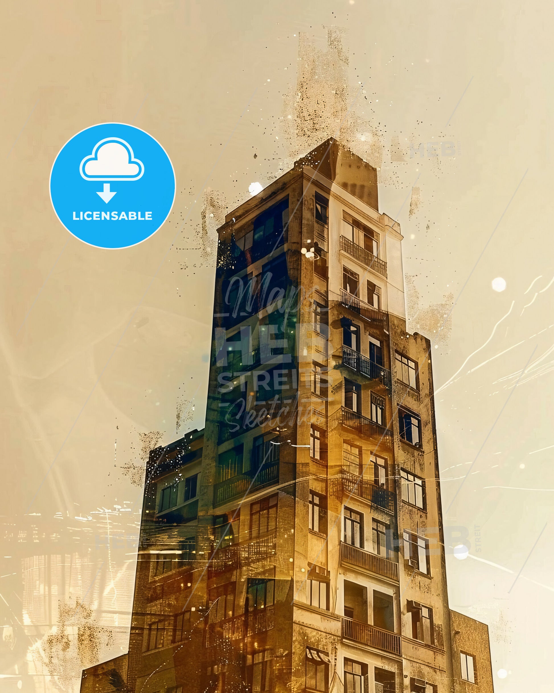 Dakar Senegal Skyline Art Print Poster Wall Decor - A building with many windows