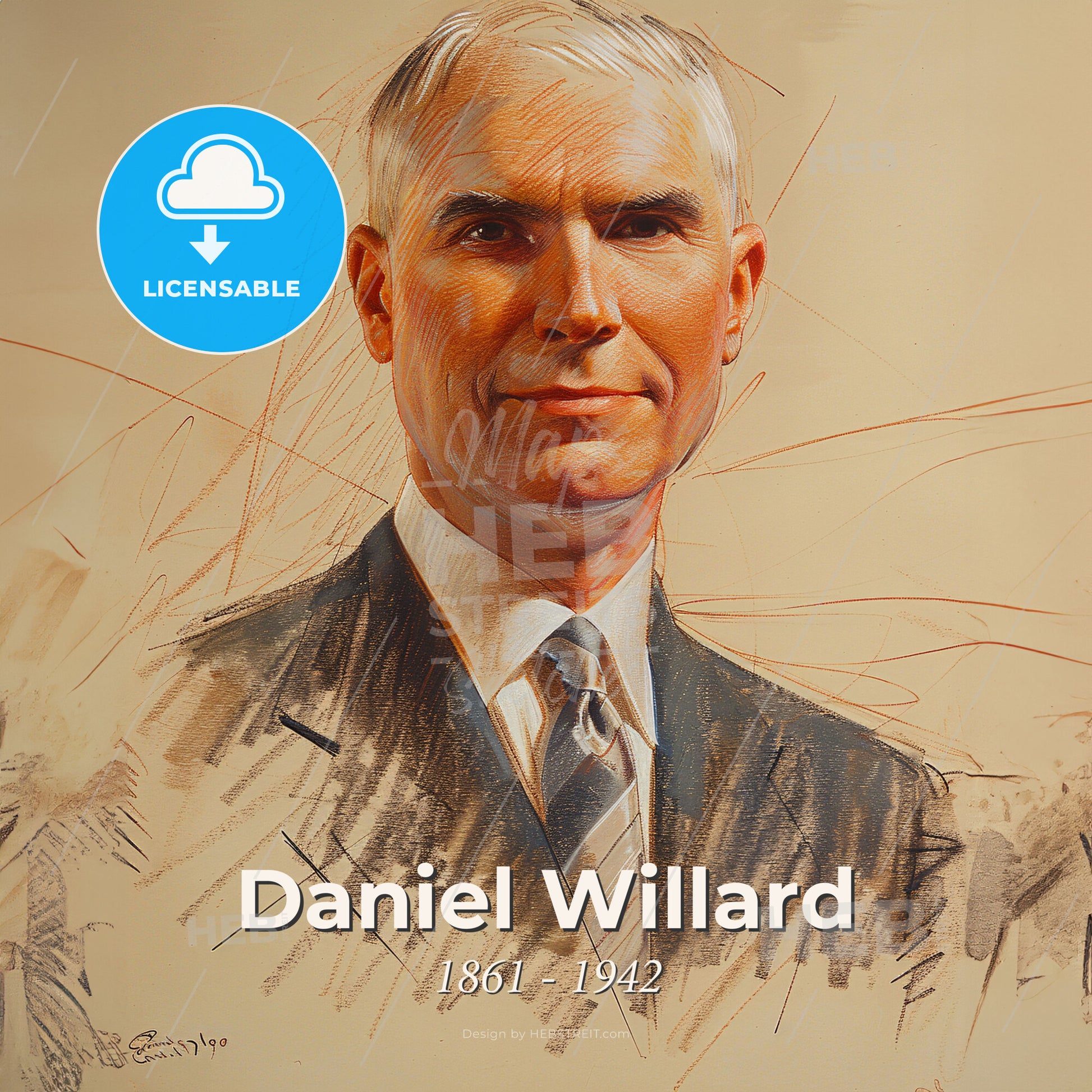 Daniel Willard, 1861 - 1942, American railway executive - A Man In A Suit And Tie Print Template